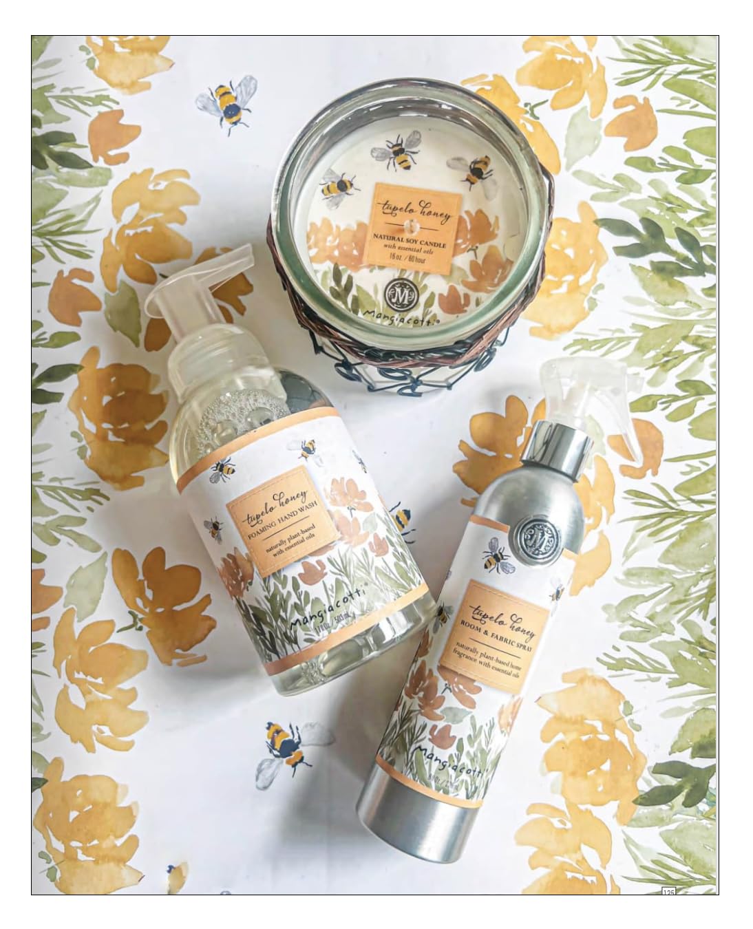Mangiacotti Scented Aromatherapy Farmhouse Candle Made in the USA Hand-Poured Fragrant Candles in Glass Holder 65 Hour Burn Time, 16-Ounce, Tupelo Honey