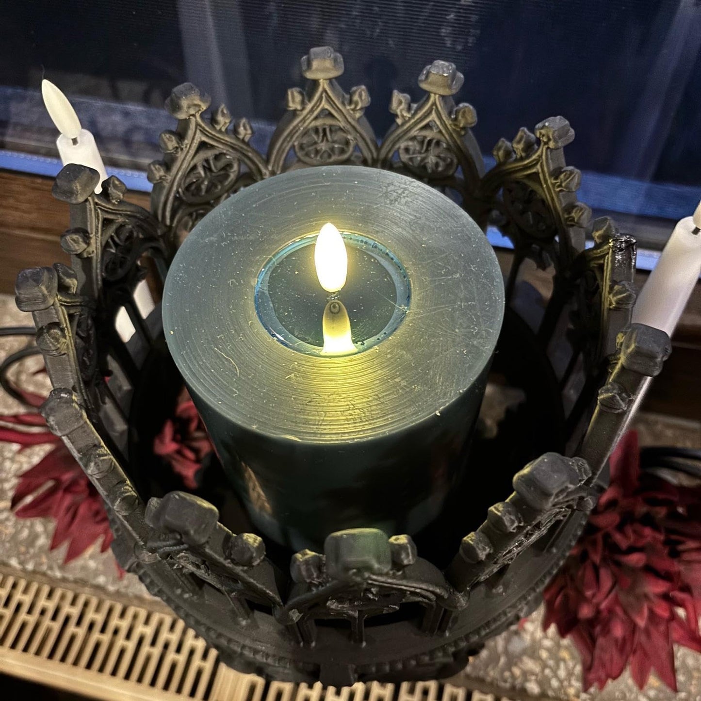 Pillar Candle Holders - Cathedral Design Decor,Candlestick Holder | for Home Dinner Room Fireplace Mantel Farmhouse Wedding