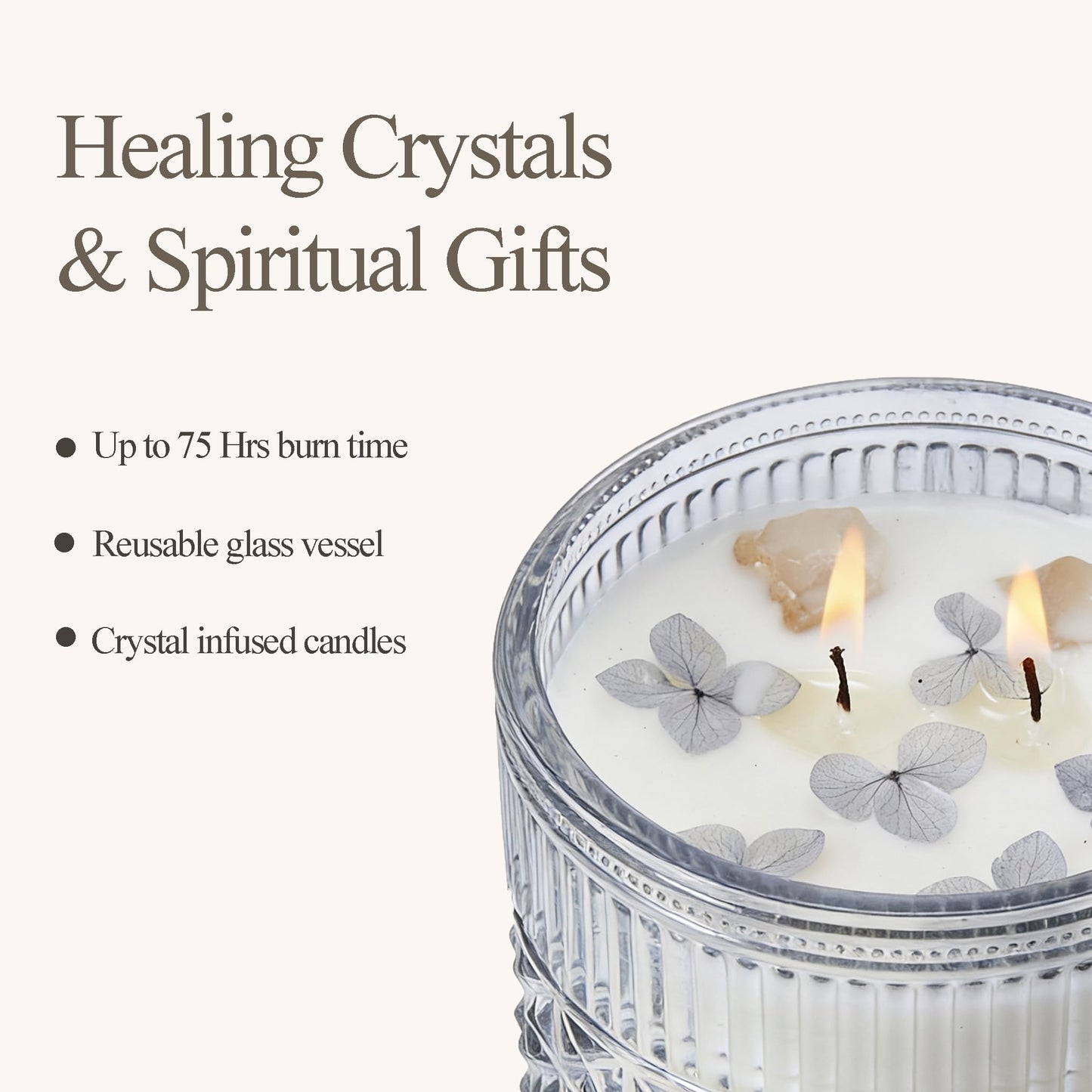 Chloefu LAN Crystal Candle Ocean Mist & Sea Salt Scented Candles for Home, Unique Meditation Spiritual Gifts for Women & Men, Healing Magic Candles, Highly Scented & Long Lasting, 14 oz