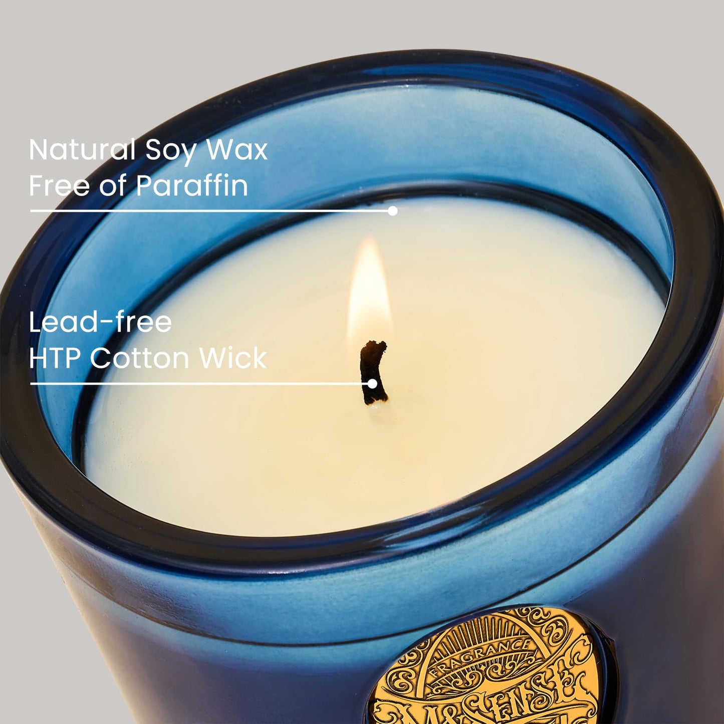 M&SENSE Natural Strong Summer Soy Candle | Summer's Night & Blue | 9.2 oz, 50H Burn Time | Luxury Scented Candle for Relaxation, Gifting, SPA
