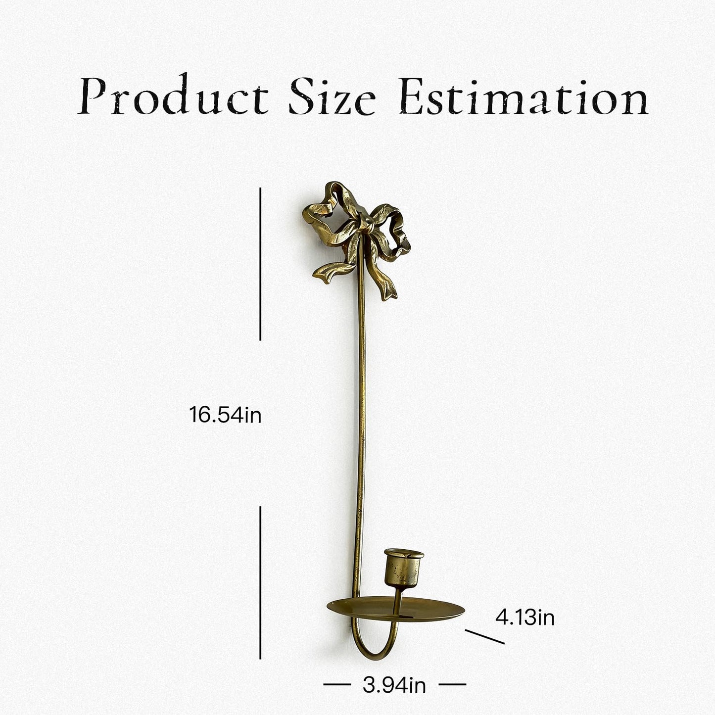 Wall Sconces Candle Holder Set Butterfly Metal, Gold Modern Bow Modern Arched Design for Farmhouse, Wedding Decor, Home Decoration, Candelabros de Pared para Sala, 16 Inches Tall