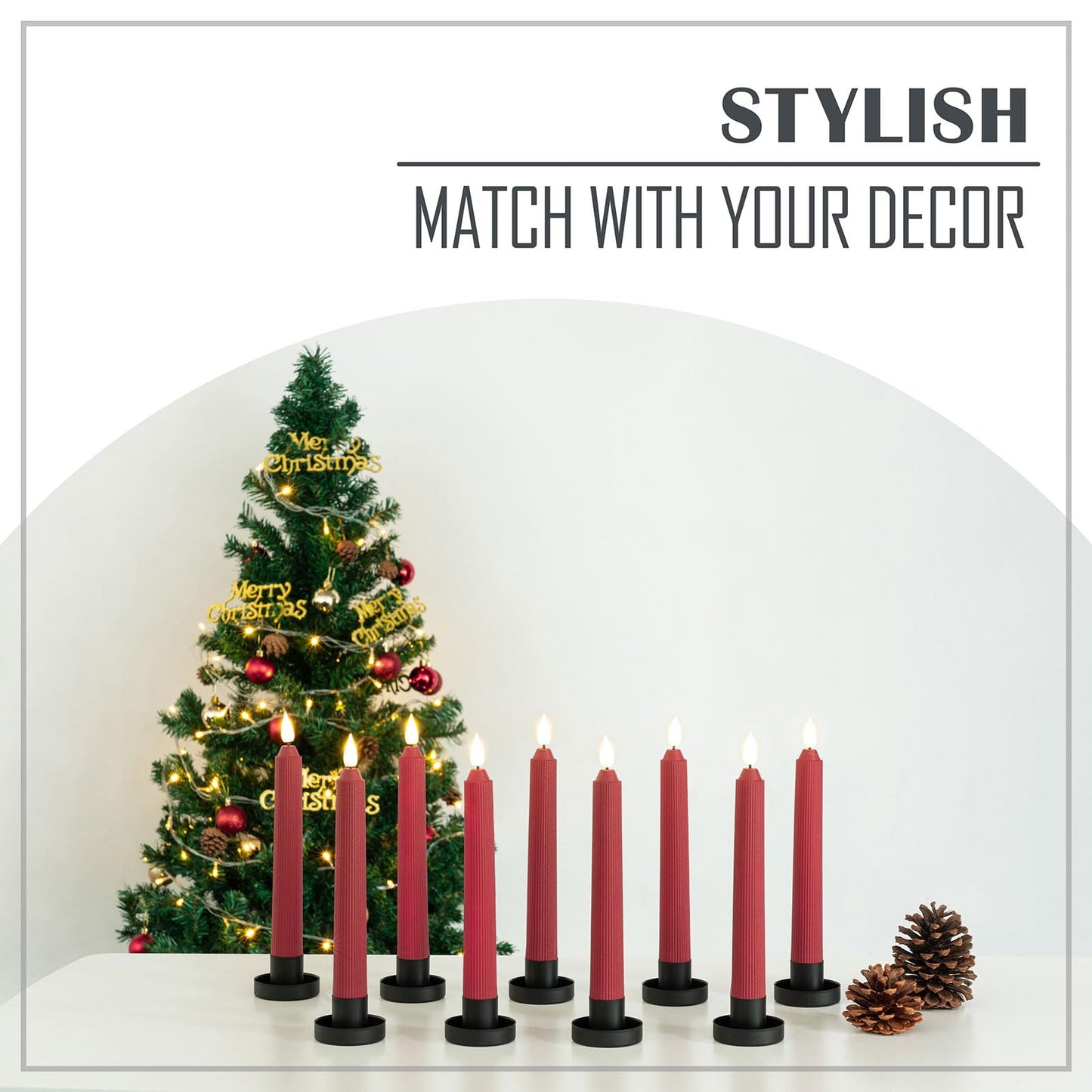 Smtyle Black Candlestick Holders Iron Candle Holders for Taper Candles Set of 9 Complete Collection of Elegance and Minimalist Metal Candle Stands Gothic Decor