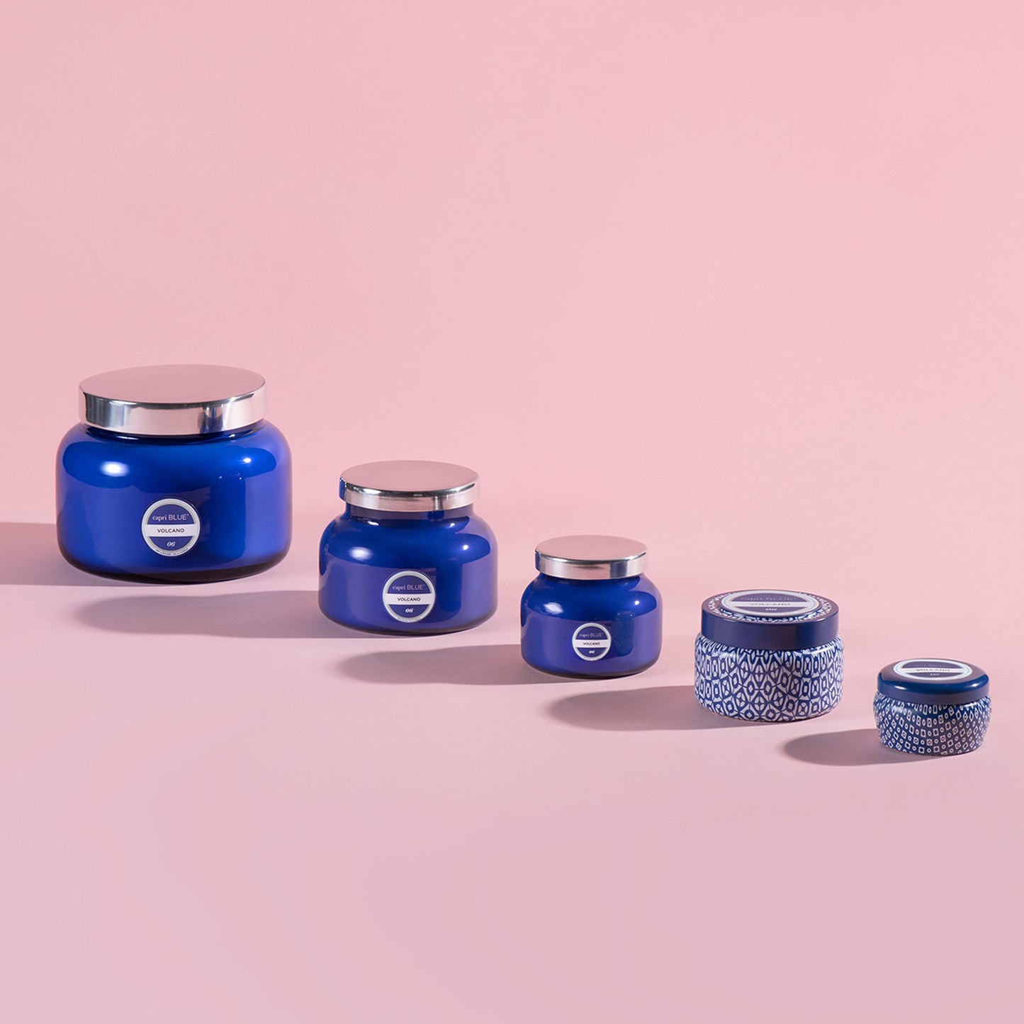 Capri Blue Volcano Scented Mini Tin Jar Candle - Printed Mini Tin Candles for Home Scented with Tropical Fruit & Sugared Citrus - Long Lasting Soy Wax Blend - Black (3 oz)
