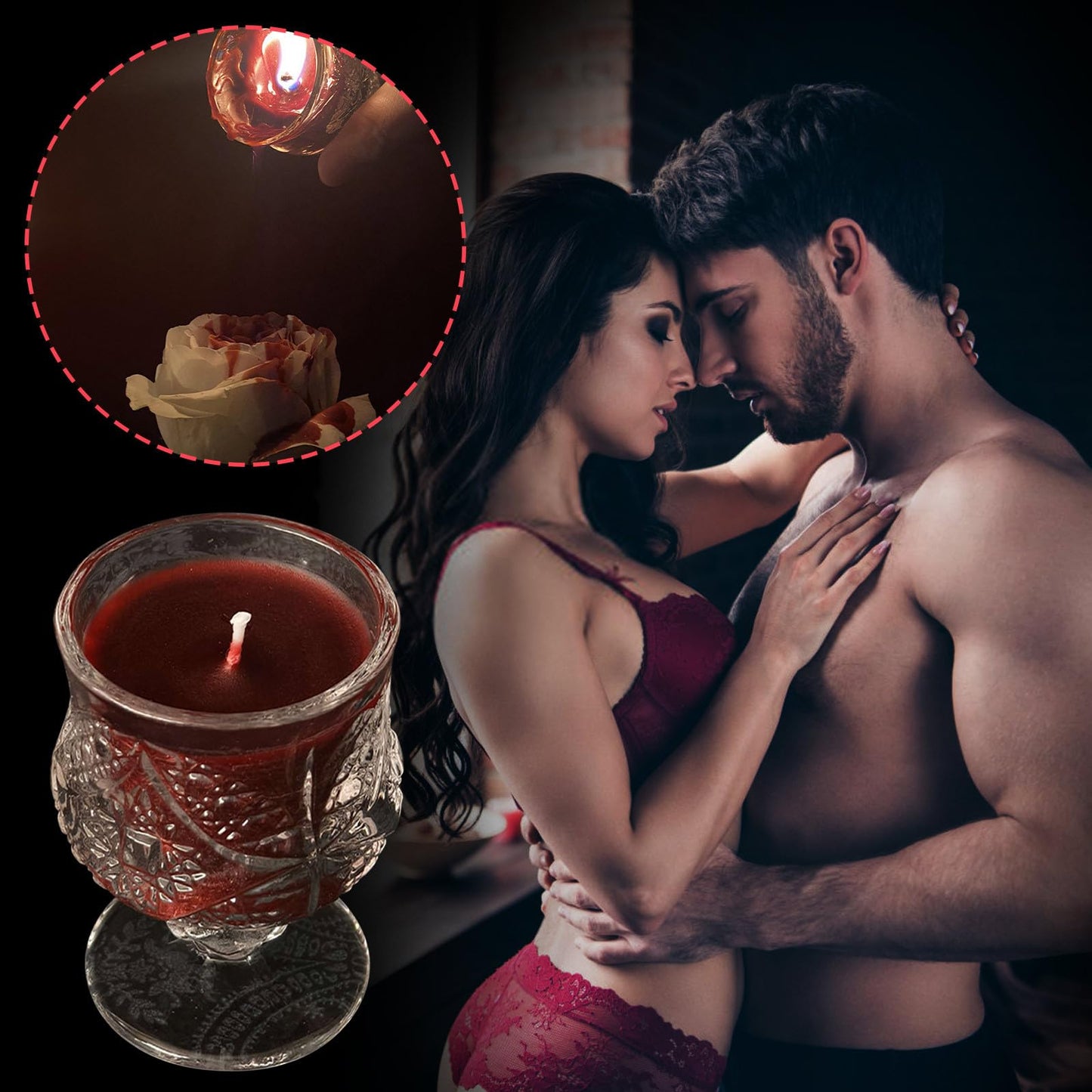Low Temperature Candles Wine Cup Shaped in The Dark Scented Candles Low Heat Romantic Wax Play Candles Body Safe Low Temp Drip Candles Massage Soy Candles (E)