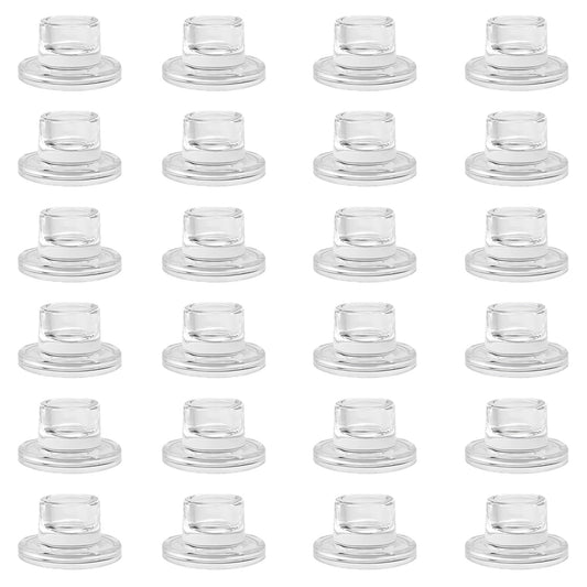 ZQXJWF Clear Glass Taper Candle Holders Set, Round Base Design, Elegant Dining Table Decor, for Table Centerpiece Wedding Party Advent Christmas Home Decorations(24, Clear)
