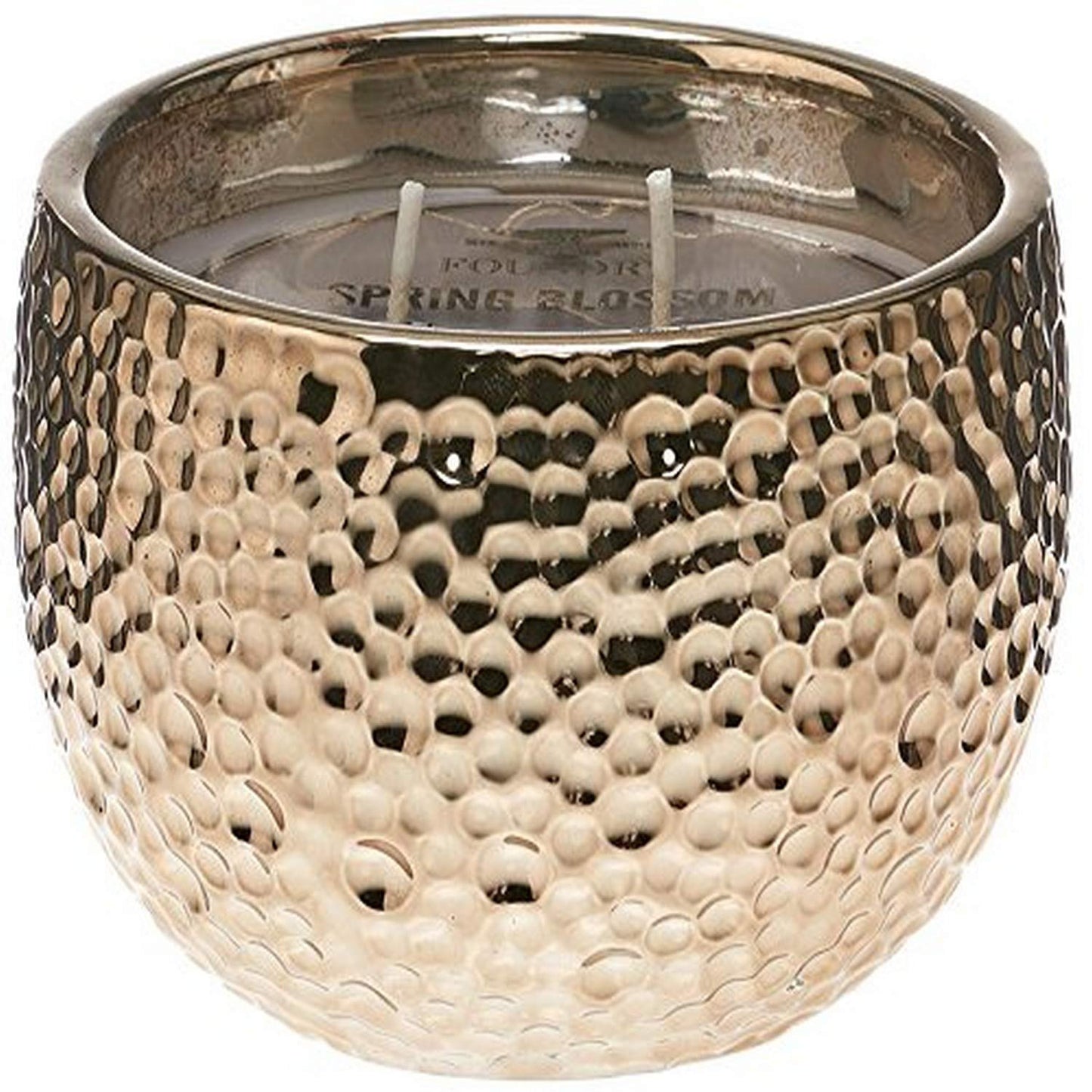 DecoFlair CDL6468 Gunmetal Small Hammered Metallic Ceramic Candle