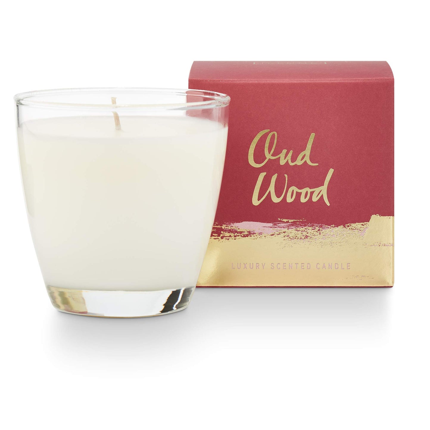 Illume Oud Wood Soy Candle, Demi Boxed Glass, Clear, 4.8 oz.