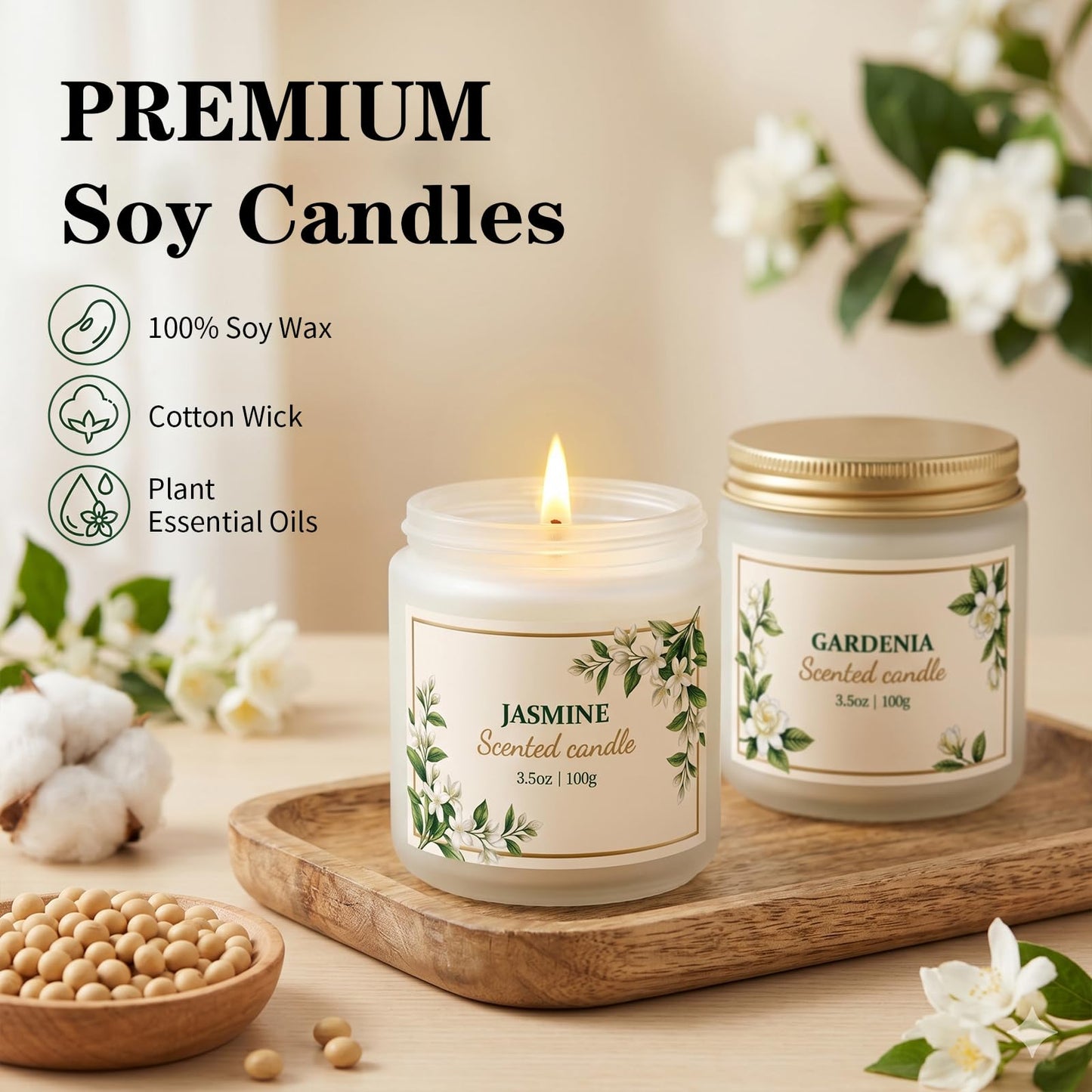6 Pack Scented Candles for Women – Lavender, Vanilla, Gardenia, Rose, Jasmine, Freesia Floral Scents, 21oz Natural Soy Wax Aromatherapy Candles for Relaxation Stress Relief & Birthday Gifts for Women