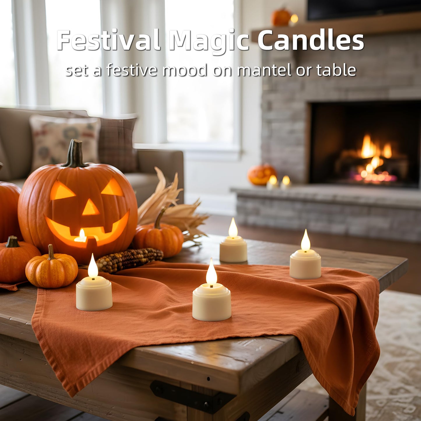 Rechargeable Tea Lights Flameless Candles with Remote Timer & Charging Base, LED Tealight Candles Battery Operated USB Candles for Fall Wedding Christmas Halloween Table Centerpiece Reception, 6-Pack