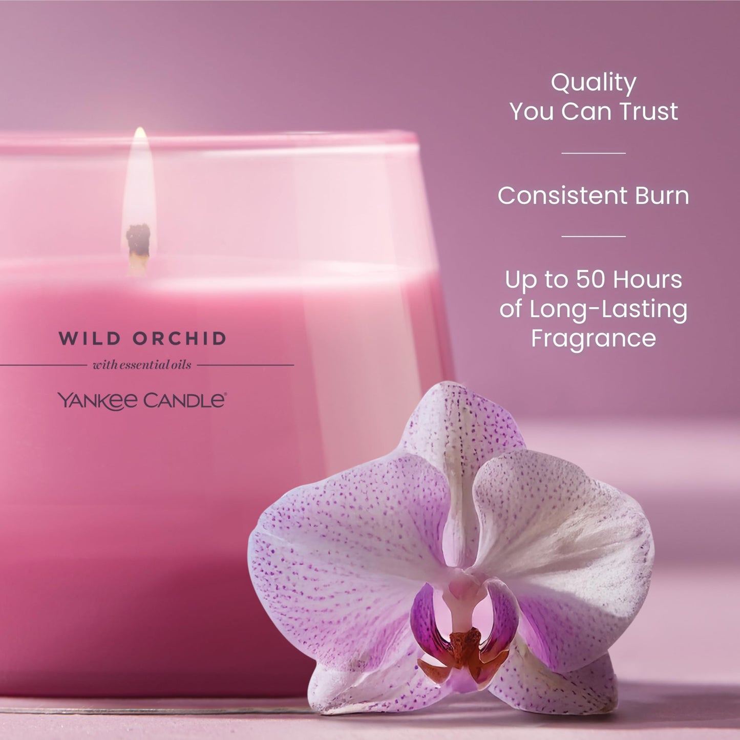 Yankee Candle Studio Scented Candle, Single Wick Jar Candle for Home Fragrance, Premium Plant Wax Blend, Long Lasting Burn, Wild Orchid (Pack of 1)