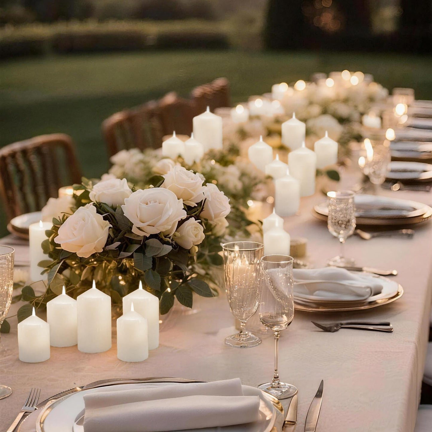 Trxvxo White Pillar Candles Bulk Set of 72，3 Different Lengths 2 x 3/6/8 Inch (24 Each)，Hurricane Candles，Dripless Unscented Smokeless，Gives You a Better Atmosphere When Organizing an Event Party.