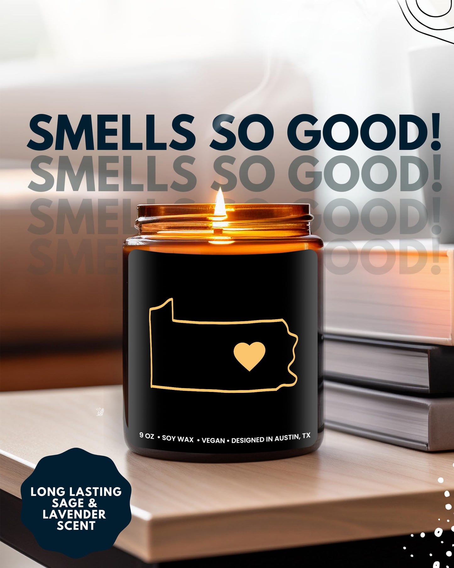 Pennsylvania Candle, Thoughtful PA Souvenir Gifts for Women & Men, Pennsylvania State Themed Gifts, Best Gift for Moving Away, Home Sick, Housewarming, Birthday, Christmas, Graduation, Gift Ready