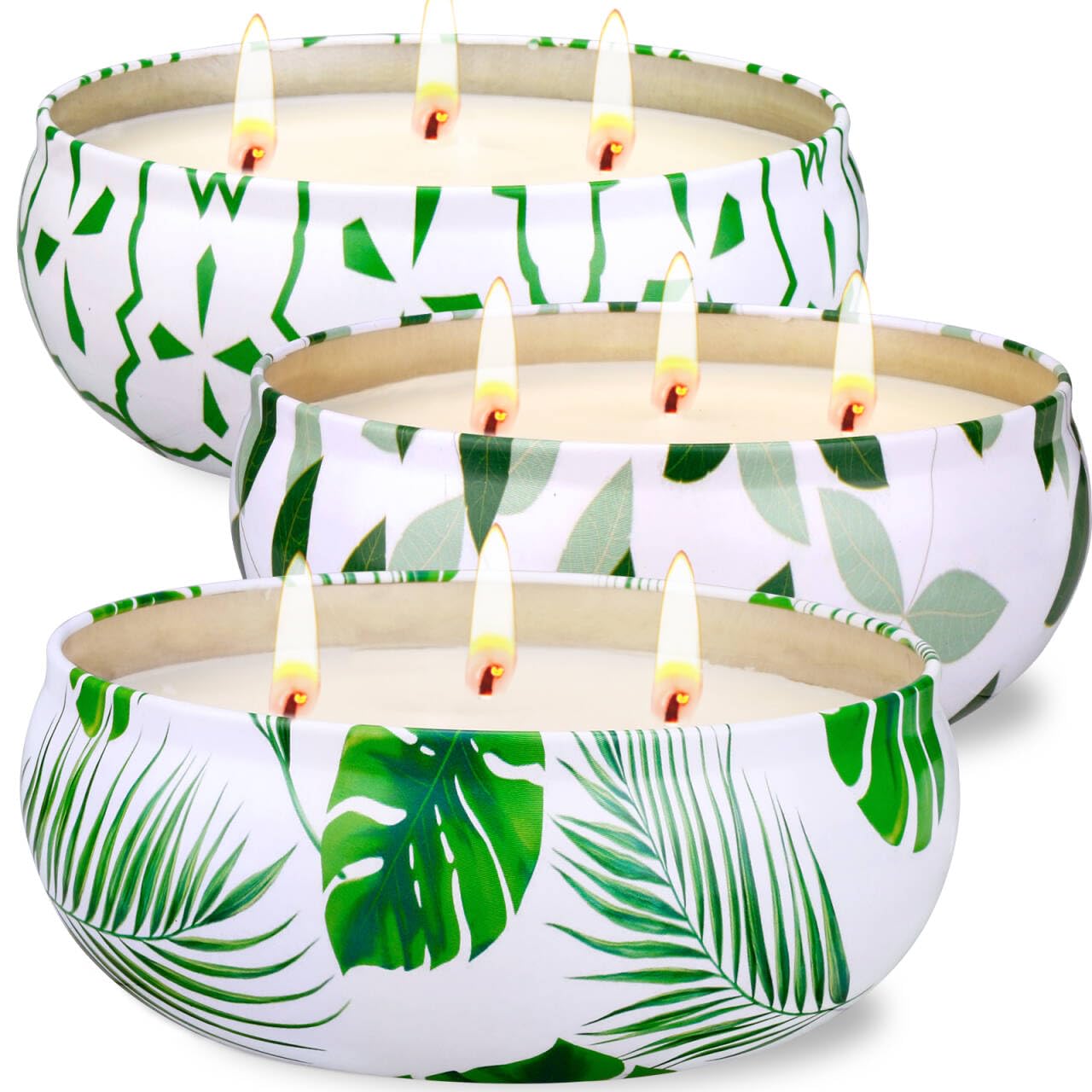 36oz Citronella Candles Outdoor Large, 3 Wicks Soy Wax Lemongrass Candles Set, 240H Burning Time Large Summer Jar Candles for Garden Patio Yard Home Balcony Camping Backyard, 3x12oz