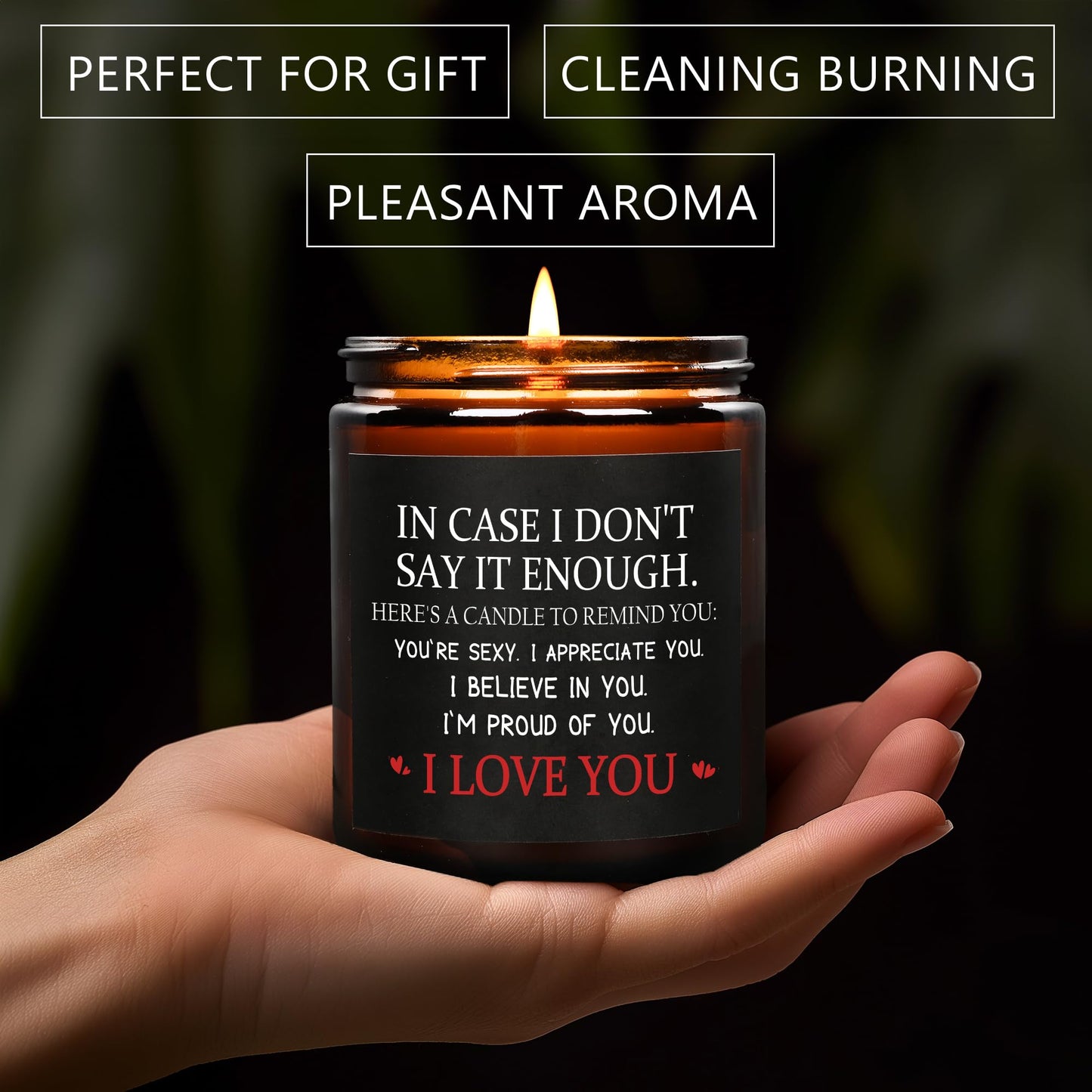 MOASITN Valentines Day, Birthday, Anniversary Candle for Men, Women, Unique & Funny I Love You Couples Candles for Her Him, Boyfriend, Girlfriend, Lavender Scented Candle Candles for Husband Wife