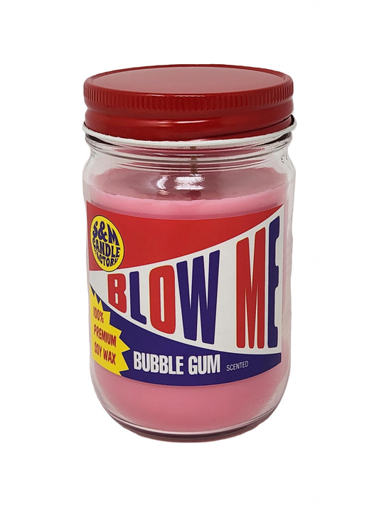 Blow Me Candle ~ Bubblegum Scented Candle ~ Funny Candle ~ Gag Gift ~ All Natural Premium Soy Candles ~ 12oz Jars (Blow Me)