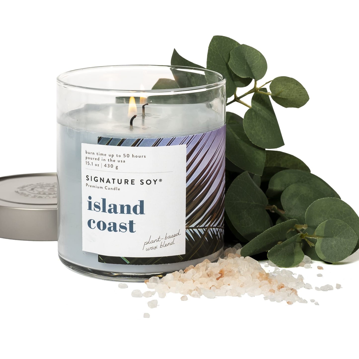 Signature Soy Lidded Island Coast Scented Candle, Large Jar