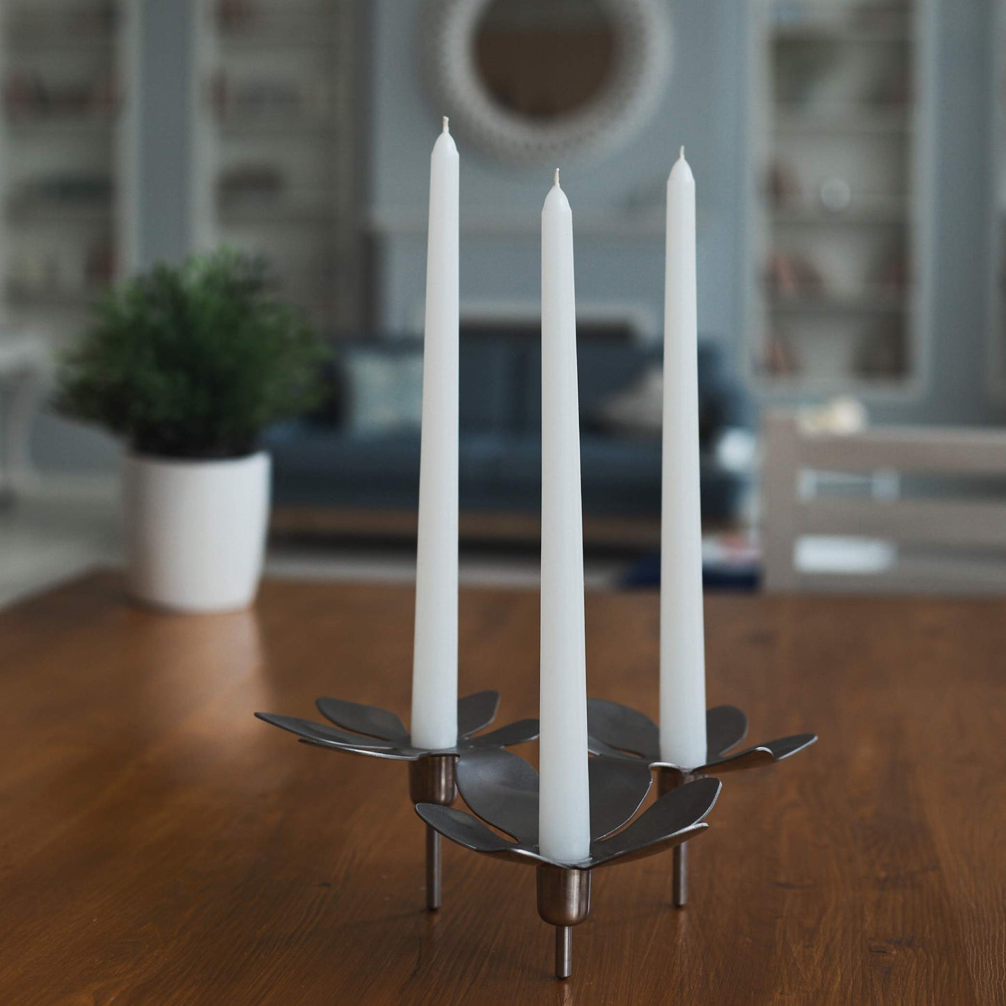 Sonedly 10 inch Taper Candle 12 Pack - Home Interior Long Burning Dripless and Smokeless Unscented Tapered Candles - 8-Hour Burning White