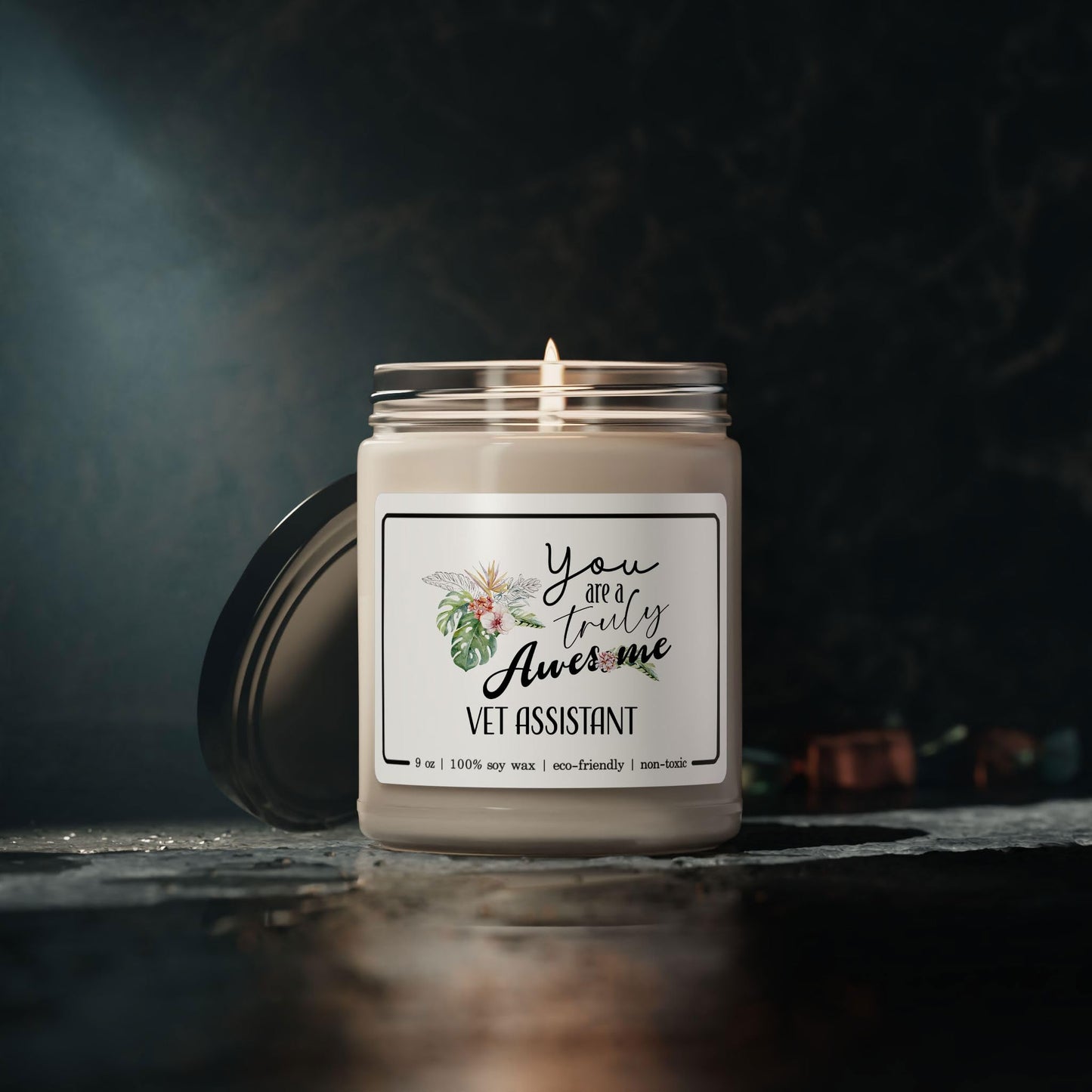 You are a Truly Awesome Vet Assistant Candle - Thank You Gifts for Coworker Staff Employee Animal Appreciation Gifts for Christmas Party, New Year - Cinnamon Vanilla Scent, 9oz