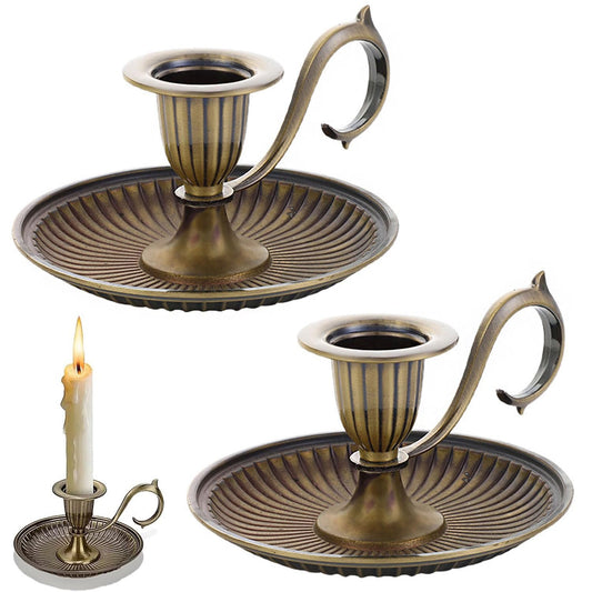 Vintage Candlestick Candle Holders Set of 2 Vintage Metal Elegant Candlestick Holder for Table Centerpiece, Wedding, Dining, Party Decor