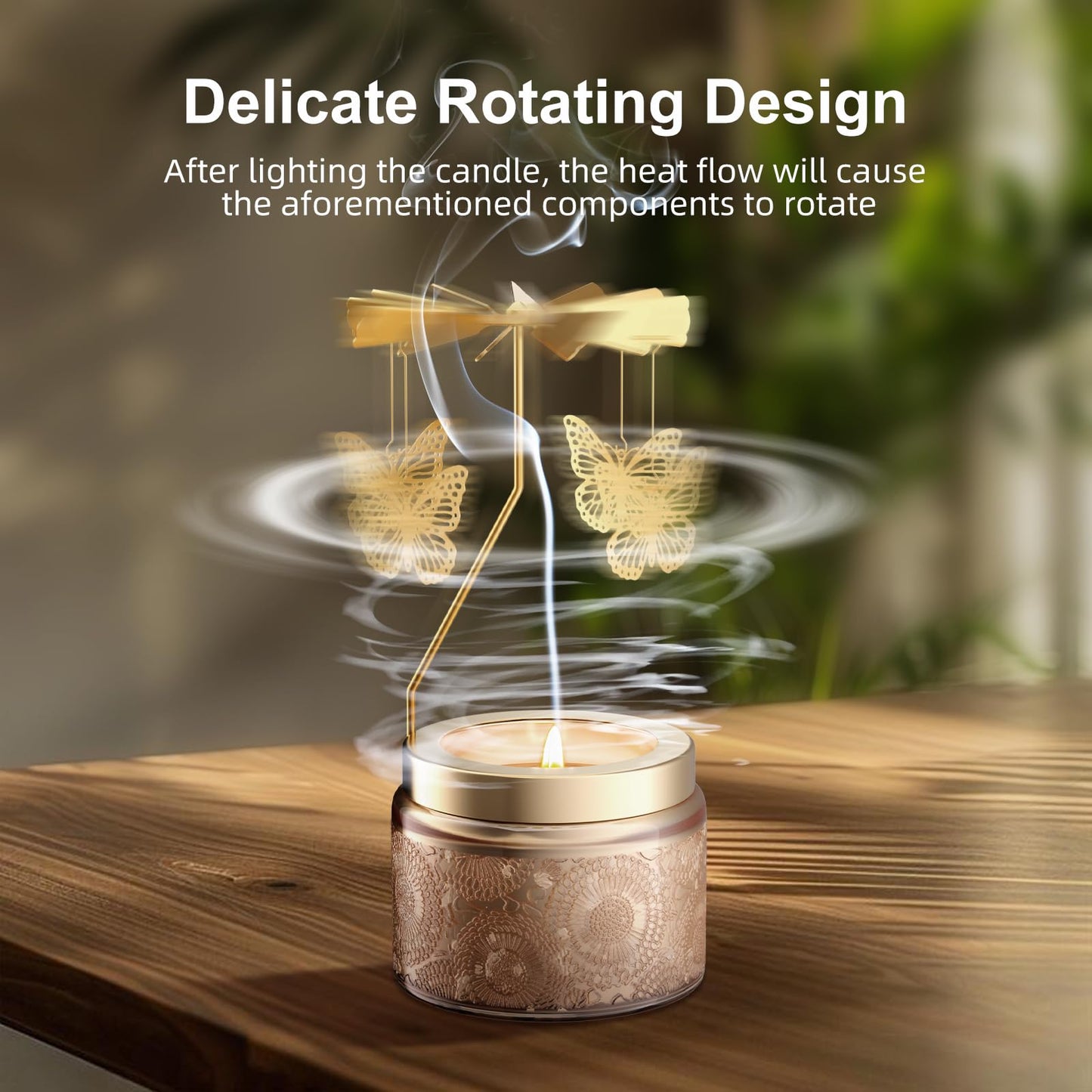 Rotatable Osmanthus Flower Scented Candle, Gifts for Women, Single-Wick with 20 Hours of Burn Time, Ideal for Creating Relaxing Ambience & Holiday Gifting (Butterfly)