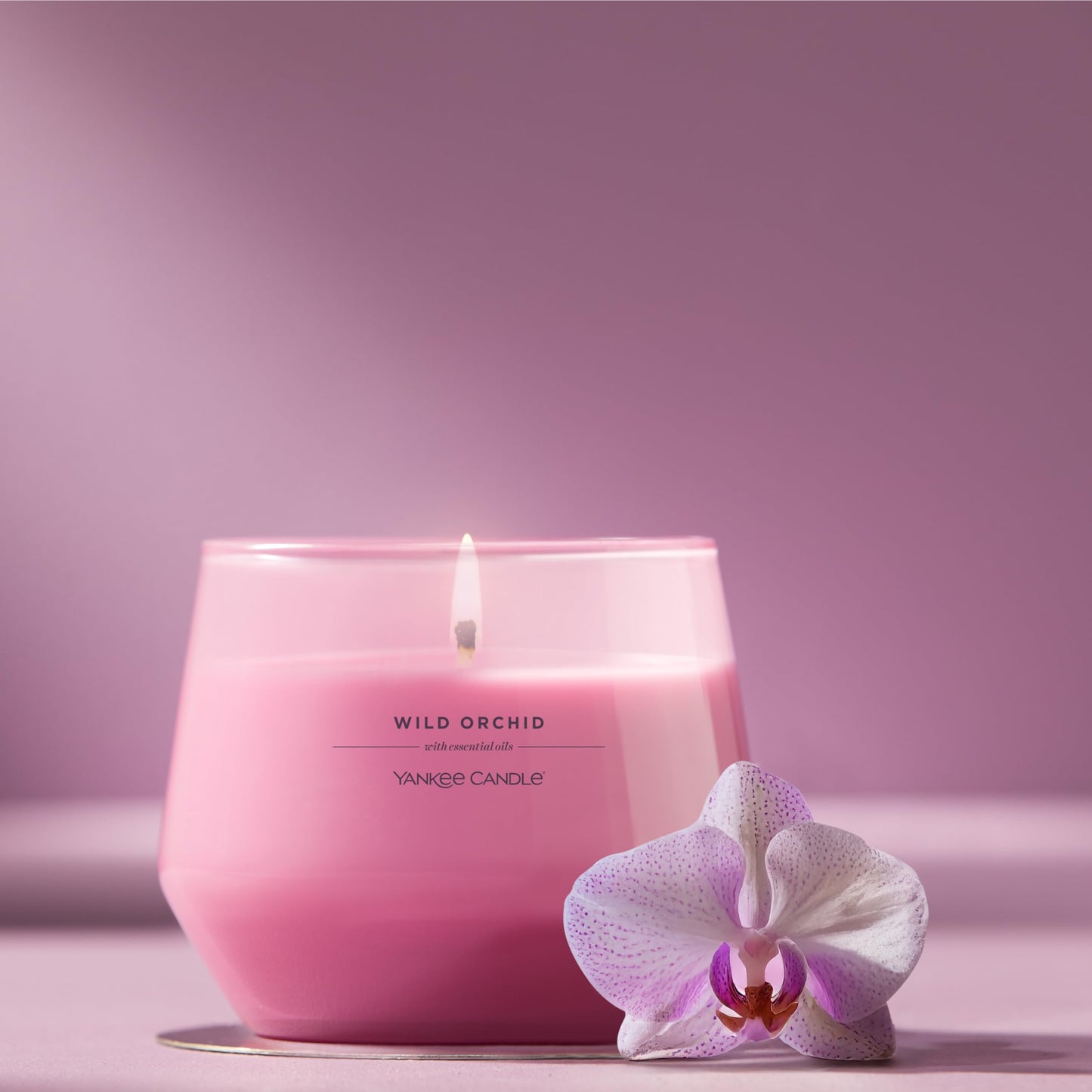Yankee Candle Studio Scented Candle, Single Wick Jar Candle for Home Fragrance, Premium Plant Wax Blend, Long Lasting Burn, Wild Orchid (Pack of 1)