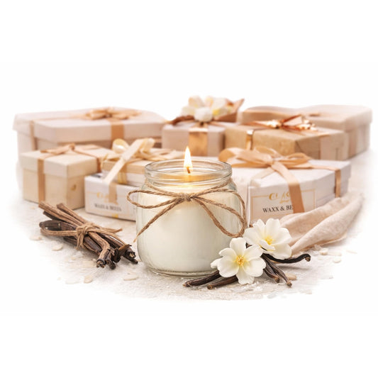 Vanilla Scented Soy Wax Candle in Glass Jar, Hand-Poured, Gift Ready with Tag, for Relaxation and Home Decor