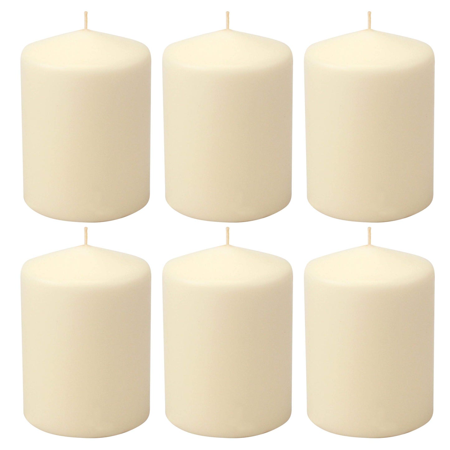 Stonebriar 35 Hour 3x4 Unscented Ivory Pillar Candles + 96 Pack Unscented Smokeless Clear Cup Tea Light Candles