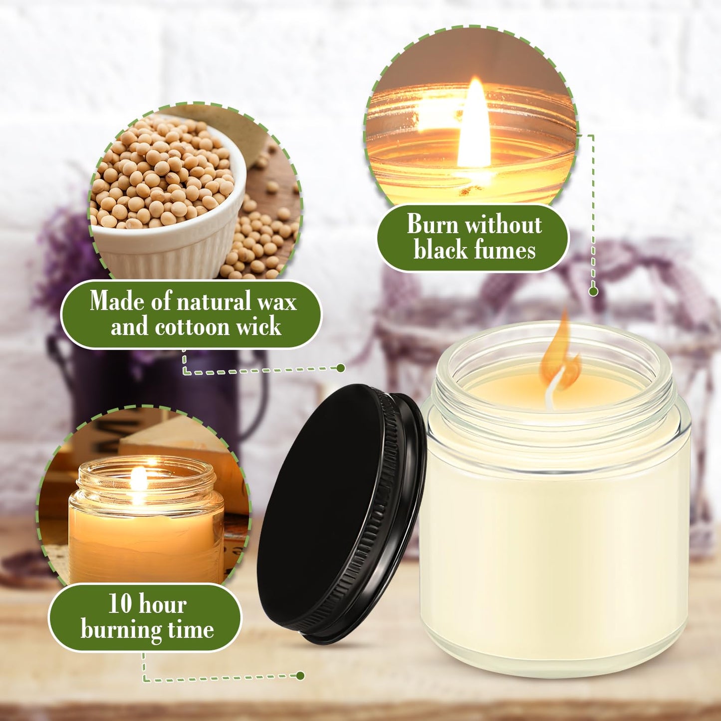 MTLEE 36 Pcs Mini Mason Jar Candles Favors Bulk 4 oz Small Scented Jar Candles with Lids for Birthday Wedding Party Gift(Freesia, Gardenia, Lavender)