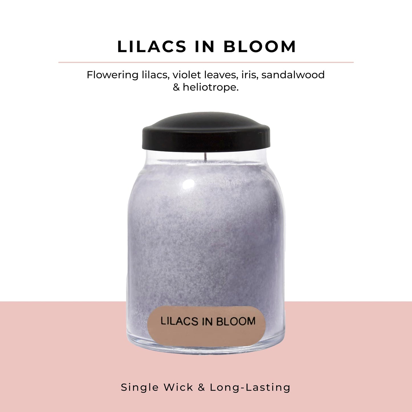 A Cheerful Giver - Lilacs In Bloom Baby Scented Glass Jar Candle (6oz) with Lid & True to Life Fragrance Made in USA