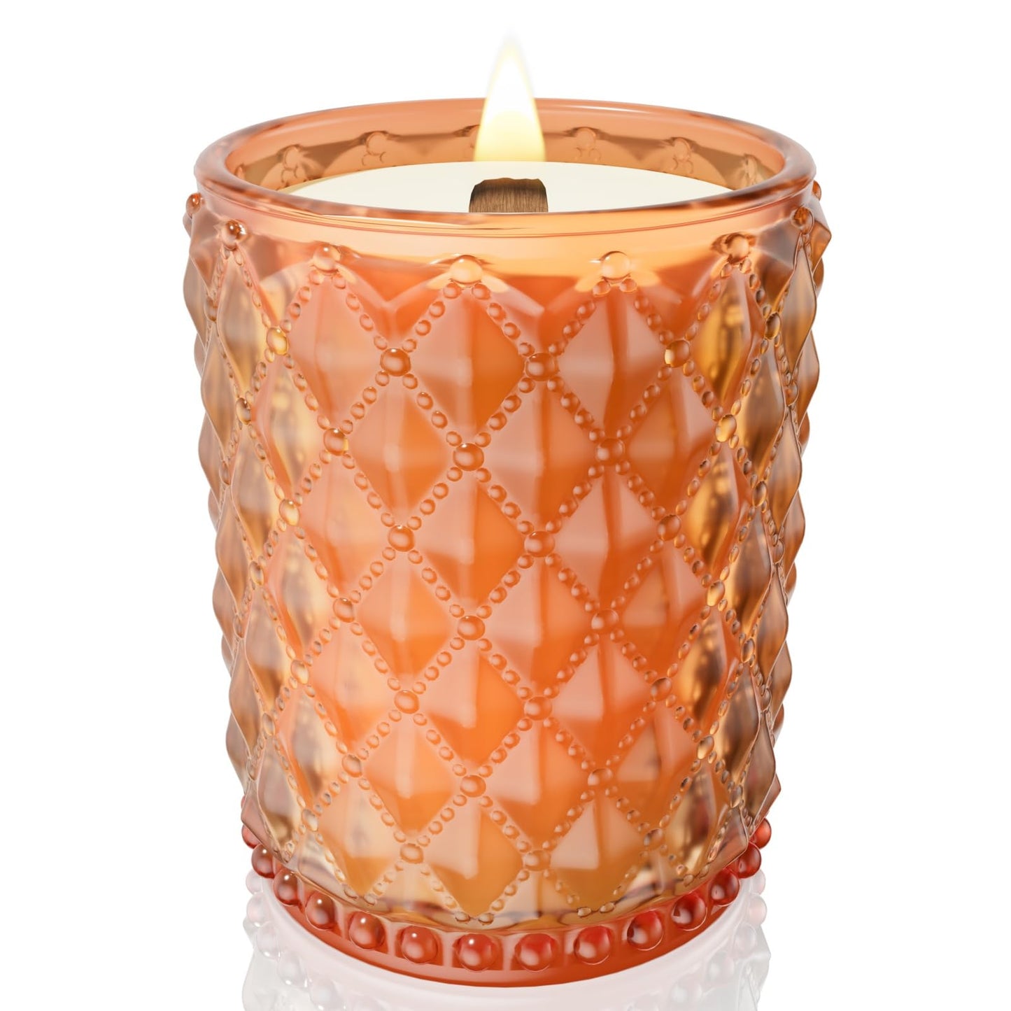 M&SENSE 16.6oz Wood Wick Scented Candle, Non Toxic Soy Wax with Crackling Wick, OrangeGoji Scent 100H Burn Long Lasting for Bedroom Kitchen Home Decor, Housewarming Gifts for Family Friends