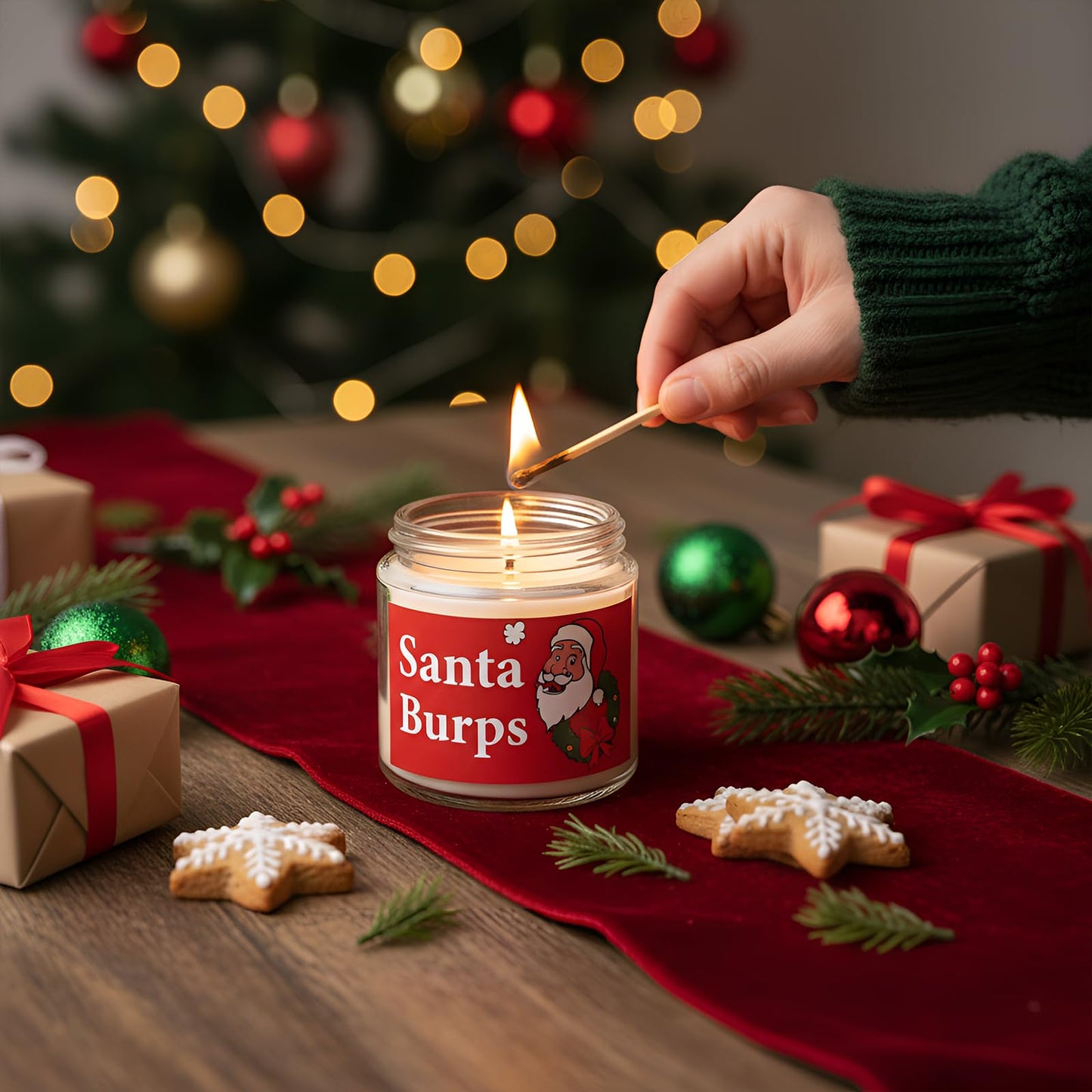 4 Pack Christmas Scented Candle, 3.5 oz Handmade Winter Candles Mini Christmas Candle Set Soy Fir Wax Holiday Candles for Women Xmas Winter Holiday Gift