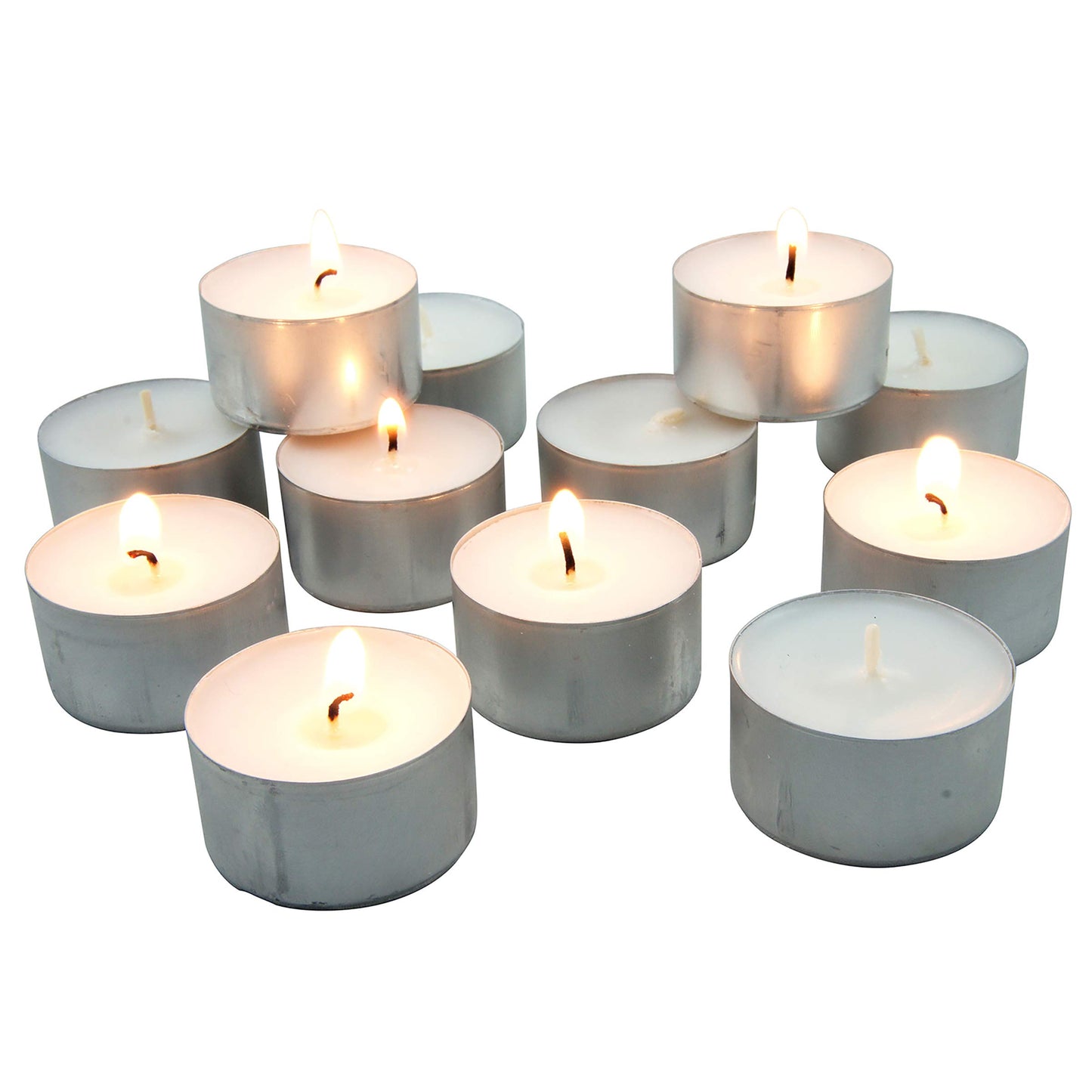Stonebriar 100 Pack Unscented 8 Hour Extended Burn Time Tea Light Candles, White, 100 Count & SB-SP-3548A Tall 3 x 6 Inch Unscented Ivory Pillar Candle Set, Set of 6, 3x6
