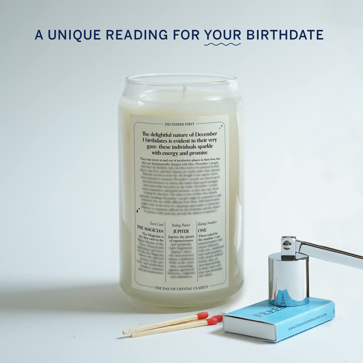 Birthdate Candles, December 1 - Sagittarius Zodiac Scented Candles Birthday Gift - Rose, Neroli & Water Lily Scent - All-Natural Soy & Coconut Wax, 60-80 Hour Burn Time - Made in USA