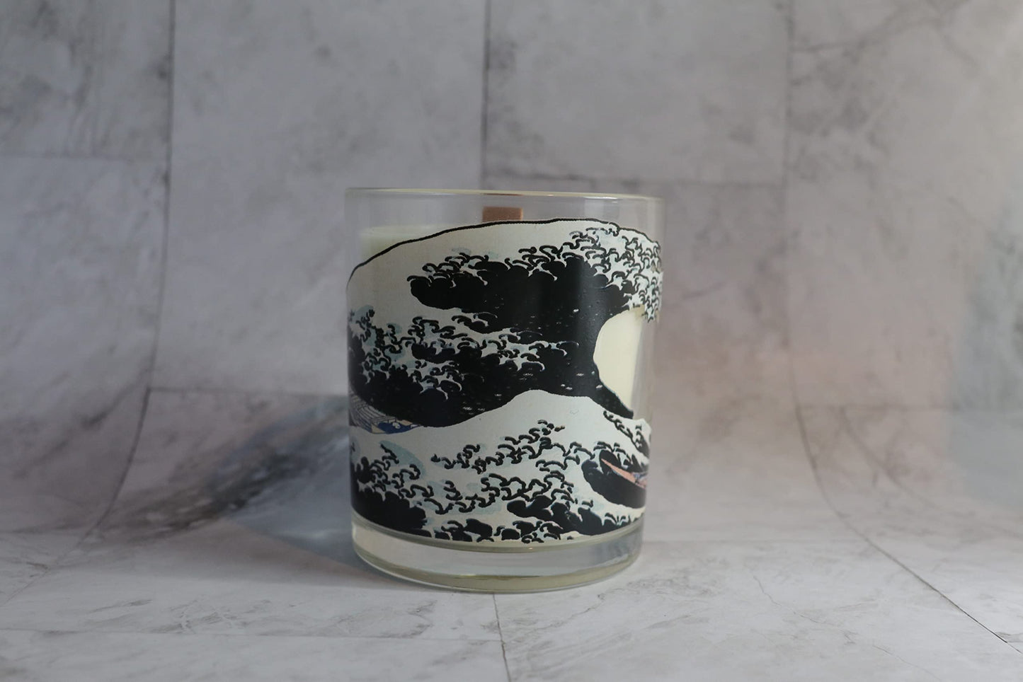 Color Changing! Fun Designs ThermoH Logo Candle (The Great Wave) - Reusable as a Color Changing Cup After! (Double The Value!)