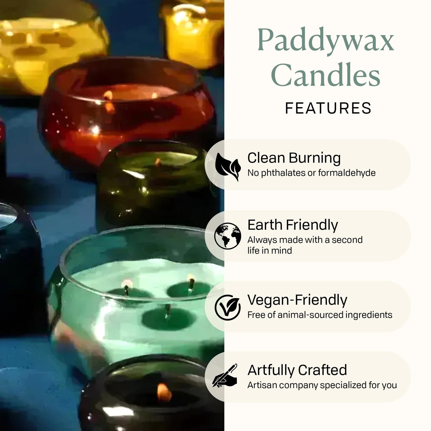 Paddywax Basalt Collection Scented Candle, Soy Wax Blend Glass Jar with Lid, Reusable Home Décor Candle, 10 oz, Amber Vessel, Sienna Sunset