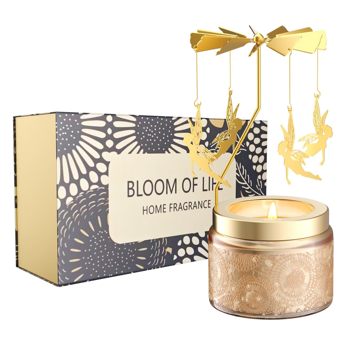 Rotatable Osmanthus Flower Scented Candle, Gifts for Women, Single-Wick with 20 Hours of Burn Time, Ideal for Creating Relaxing Ambience & Holiday Gifting (Angel)