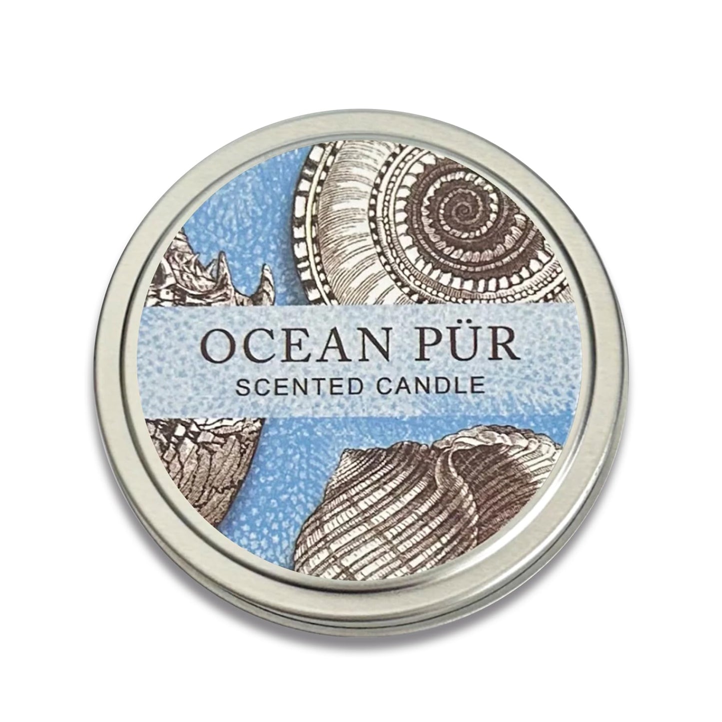 Greenwich Bay Hand-Poured Scented Candle in Decorative Tin – 4 oz/114 g Travel Candle with Lead-Free Wick, Vegetable Wax, Long-Burning Aromatherapy Gift, Single Wick – Made in USA (Ocean Pur)