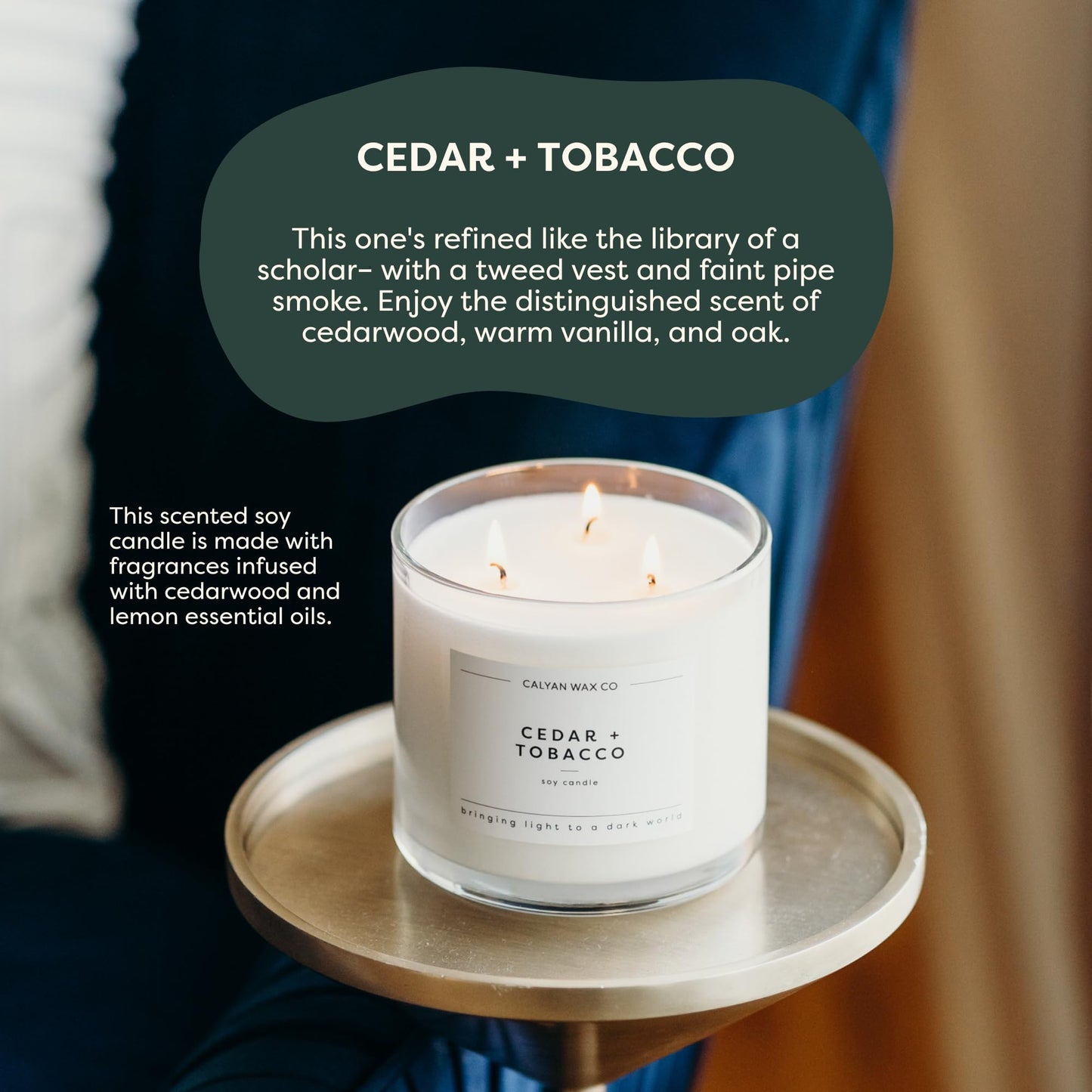 Calyan Wax Co. Fall 3 Wick Scented Candle Gift Set - 4 Luxury Autumn Scented Candles - 43 Hour Burn - 3 Wick Clean Soy Wax Candles - Long Lasting Large Glass Jar Candle for Home - 14.9oz