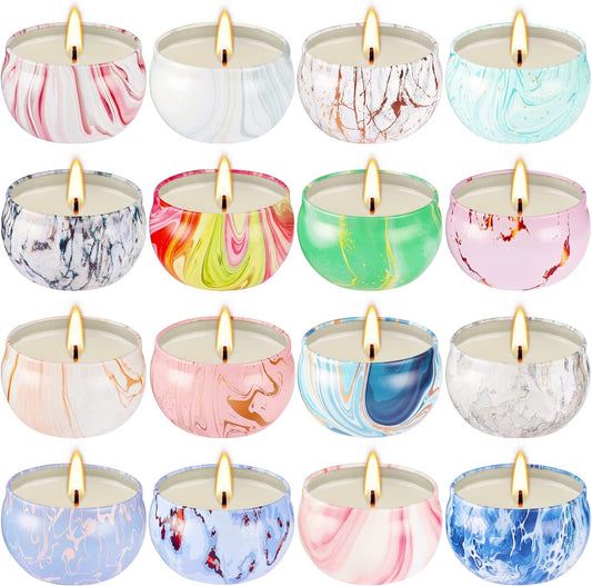 Mother's Day Scented Candles Gifts Set 16 Pack Soy Wax Travel Tin Jar Candles for Home 2.5 OZ Aromatherapy Candles for Mom for Christmas, Birthday, Thanksgiving, Mother's Day…