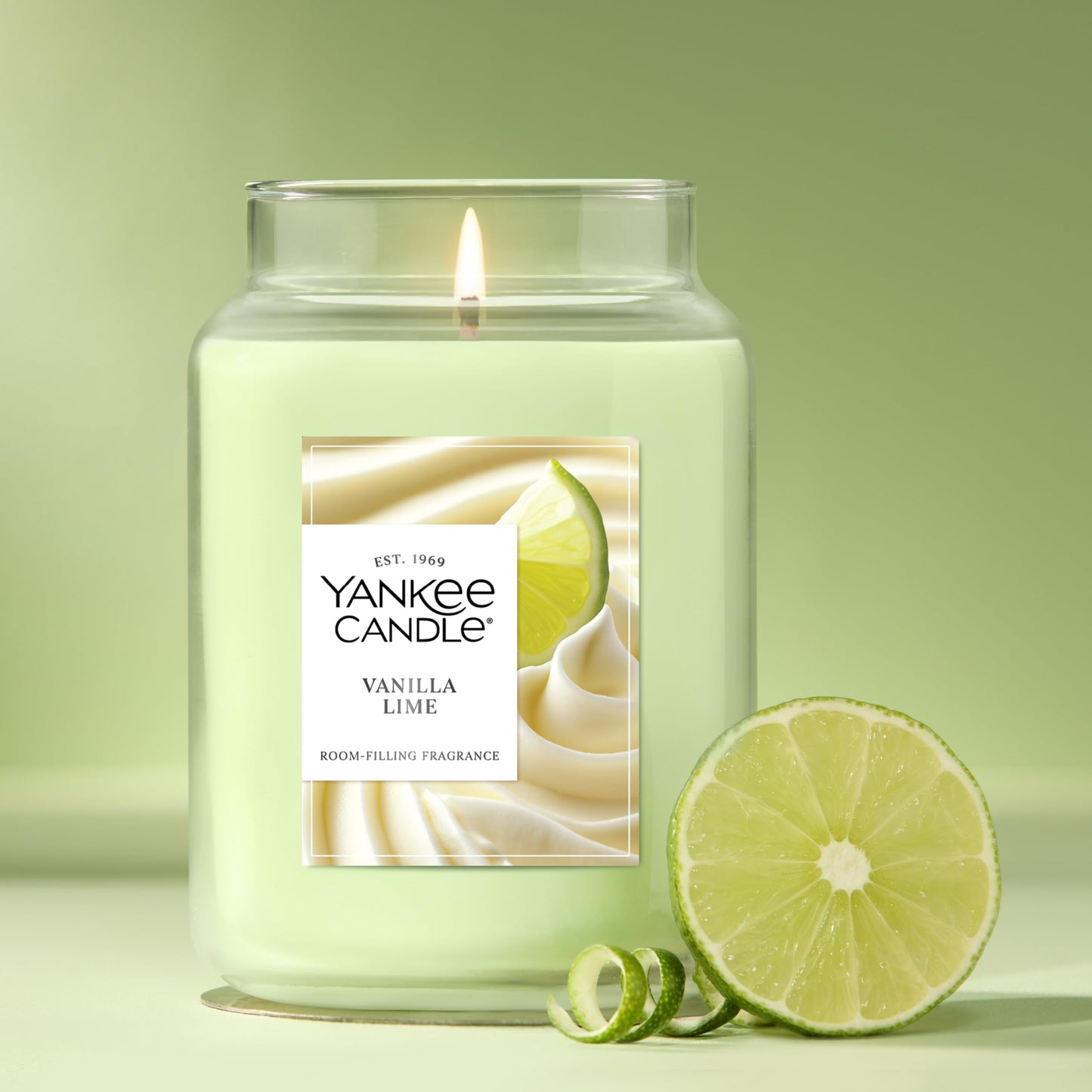 Yankee Candle Vanilla Lime Scented Candle, 22oz Large Jar with up to 150 Hour Burn Time, Giftable