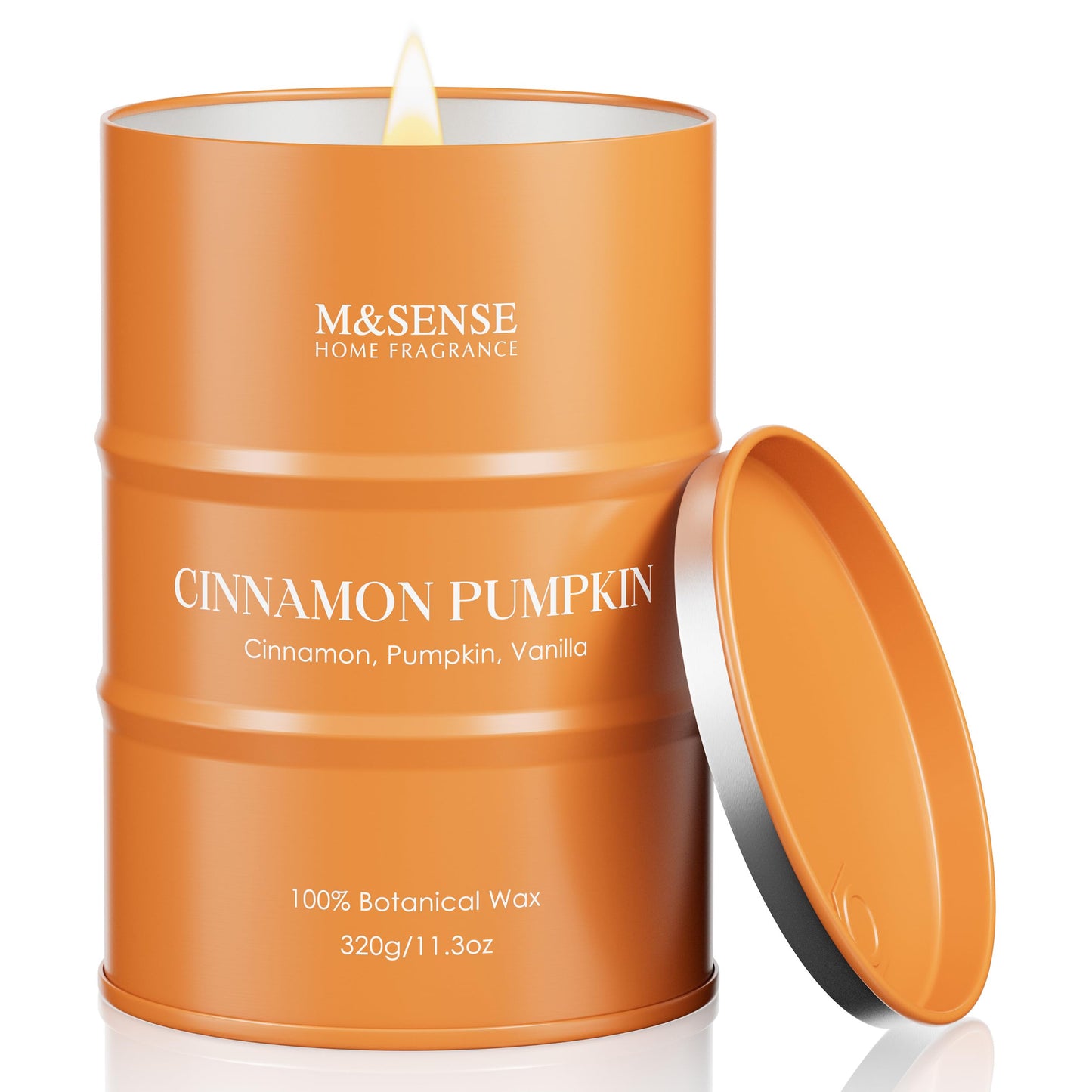 M&SENSE Cinnamon Pumpkin Scented Candles Christmas Decor,Natural Non Toxic, Aromatherapy Candle for Stress Relief Meditation Relaxing, Housewarming Gifts for Women Men, 11.3oz 70 Hour Christmas Candle