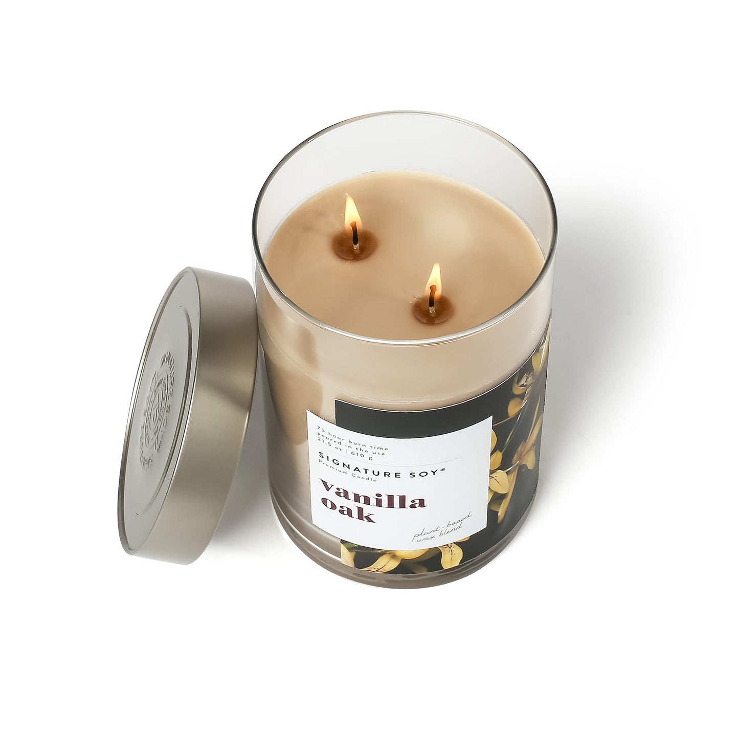 Signature Soy Lidded Vanilla Oak Scented Candle, Extra Large Jar (Pack of 2)
