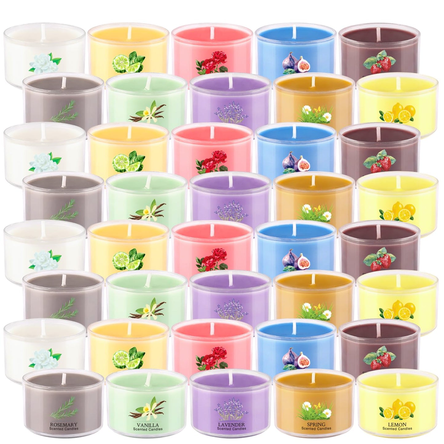 40 Scented Candle Set, 10 Fragrances, 35g Natural Soy Wax Candles with Smokeless Cotton Wicks, Ideal for Home Decor, Yoga, Meditation, Spa & Gifting.