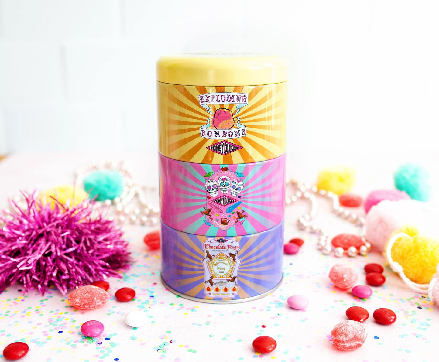 Harry Potter Honeydukes Stacking Tins Of Scented Soy Wax Candles, Set of 3 With Unique Fragrances | 25-Hour Burn Time For Cleansing | Home Decor Housewarming Essentials, Wizarding World Hogwarts Gifts