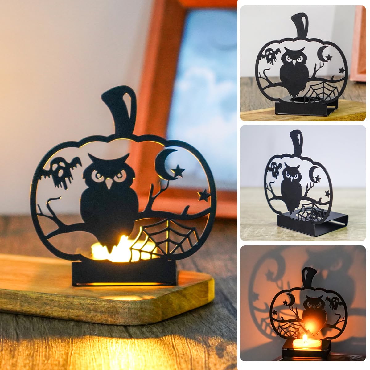 Candle Holders Bulk for Holiday Decor Indoor Outdoor Decorations for Halloween Party Table Kitchen Fireplace Bookshelf Desk Table Seasonal Display