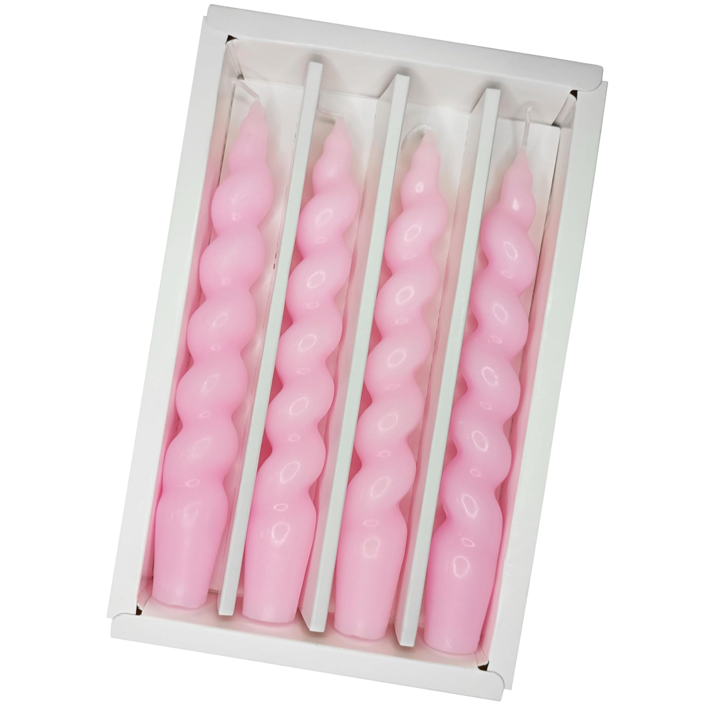 Spiral Taper Candle Twisted Candle Stick - 7 INCH Funky Candlesticks Pink Tapered Candles Unscented Dinner Candles for Home Décor Weddings Holiday