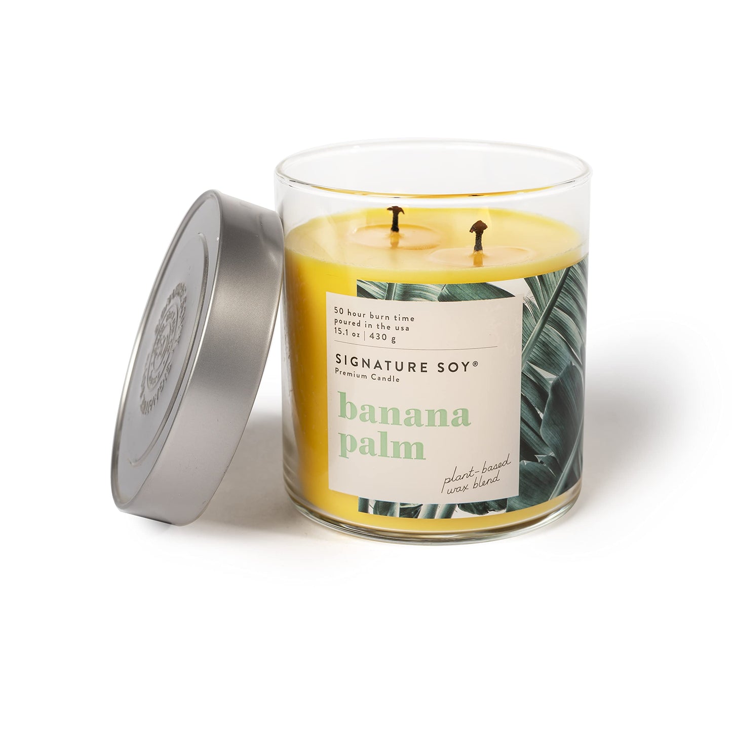 Signature Soy Lidded Banana Palm Scented Candle Large Jar
