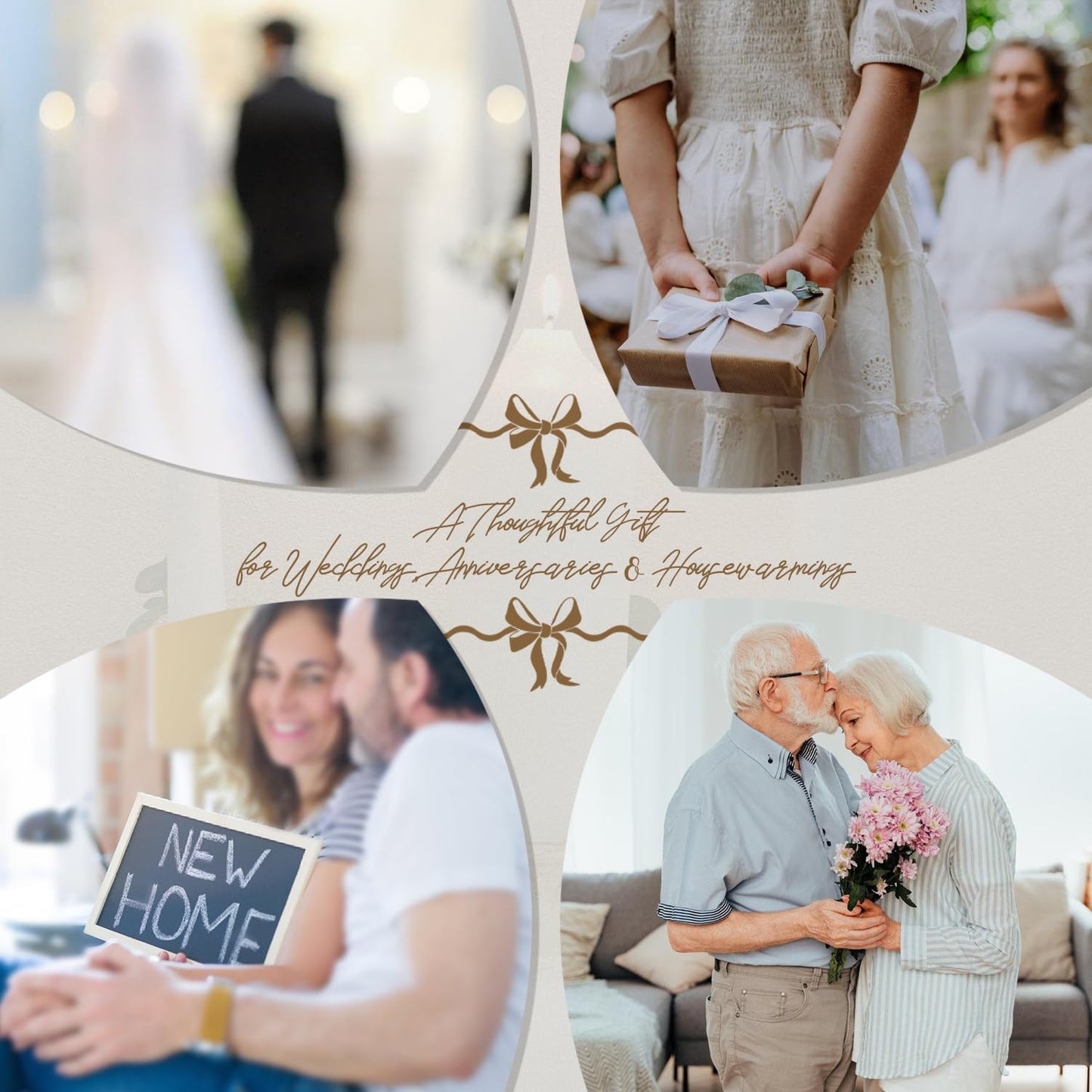 Unity Wedding Candle Holders - Taper Candle Holders for Pillar Candles, 3 Piece Metal White Unity Candlestick Holder – Rustic Farmhouse Style Home Decor for Ceremony, Anniversary