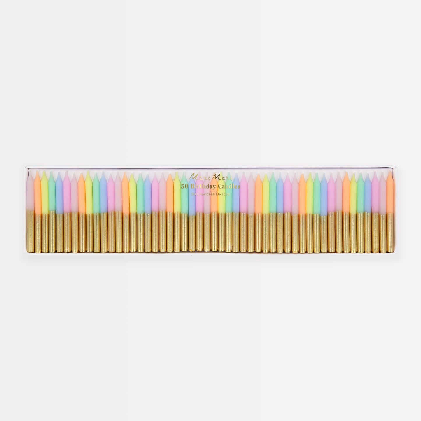 Meri Meri Mini Birthday Candles for Cake (Pack of 50), Unscented Meri Meri Birthday Candles