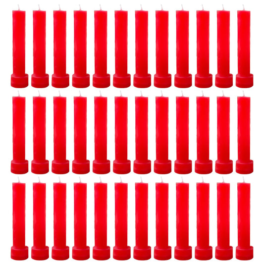 Hecate Magic Mall Taper Candles 4.5 Inch Tall | Unscented, Dripless | Vibrant Multicolor Dinner Candles for Home Décor, Events, Holidays, Weddings | Clean Burning | Smokeless (36, Red)